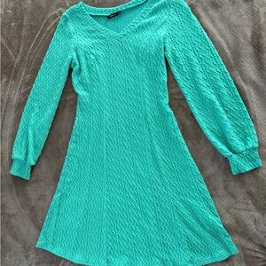 Vibrant Teal Long Sleeve Dress